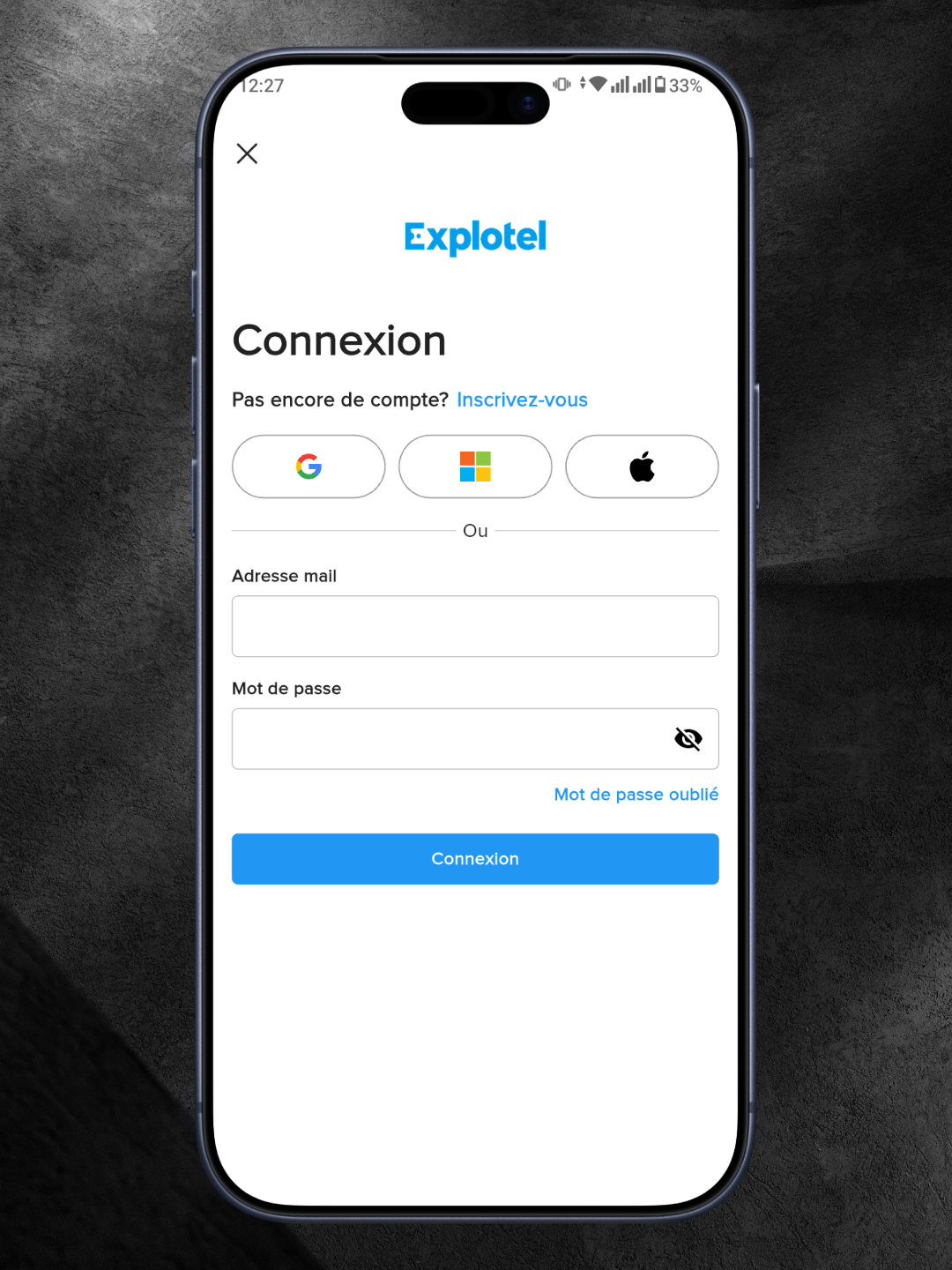 Explotel — Mobile Guest Experience — onboarding & sign-in